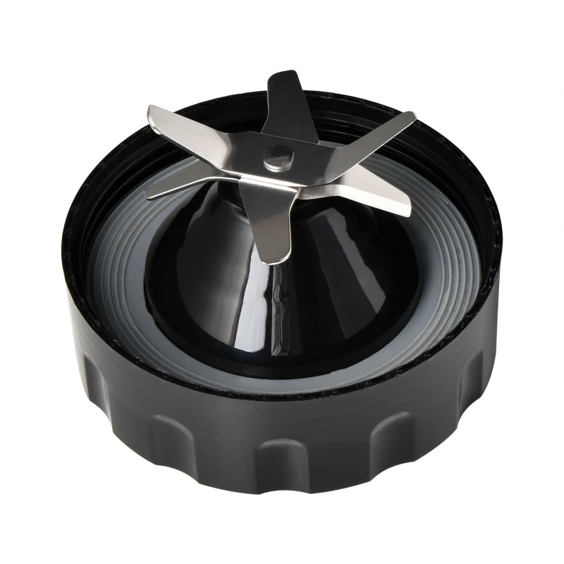 HOMCOM Liquidificadora de 1000W Jarro de Cristal de 1,5L com 4 Programas 5 Velocidades Ajustáveis Lâmina de 6 Folhas Aço Inoxidável e Garrafa Portátil 22,4x19x43cm Preto