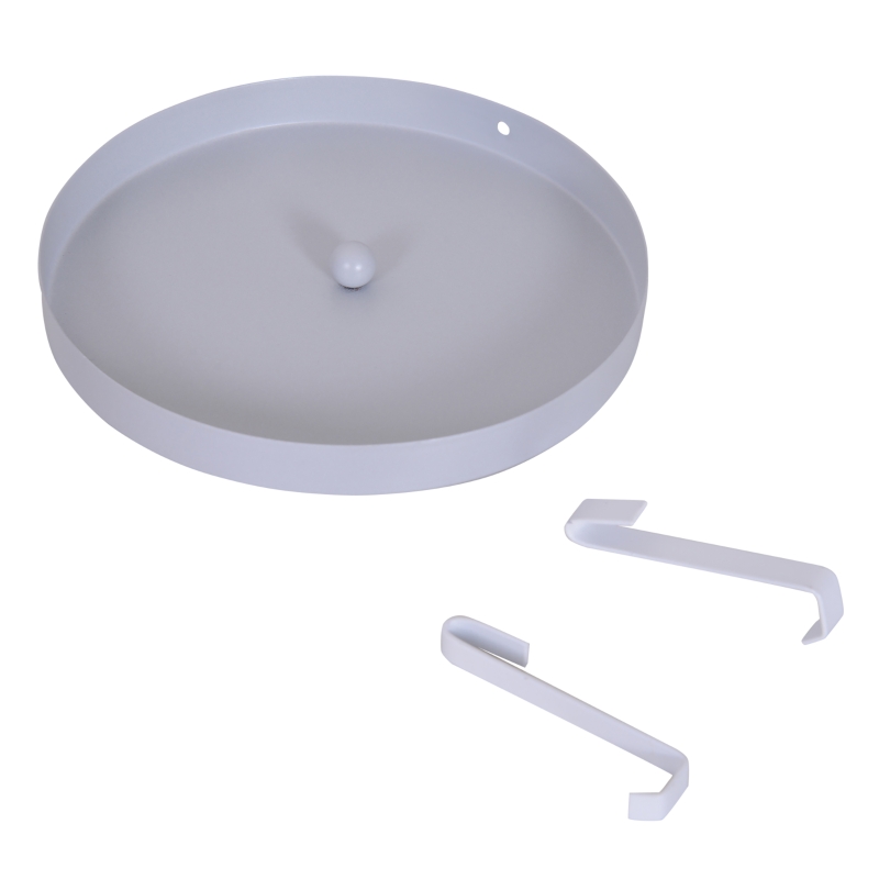 HOMCOM Portaombrelli Design Moderno con 2 Ganci e Salvagoccia, Metallo, Bianco, Φ19x50 cm