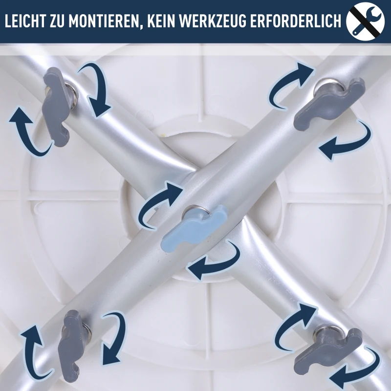 HOMCOM douchestoel badkruk 360° draaibare zitting in hoogte verstelbaar aluminiumlegering