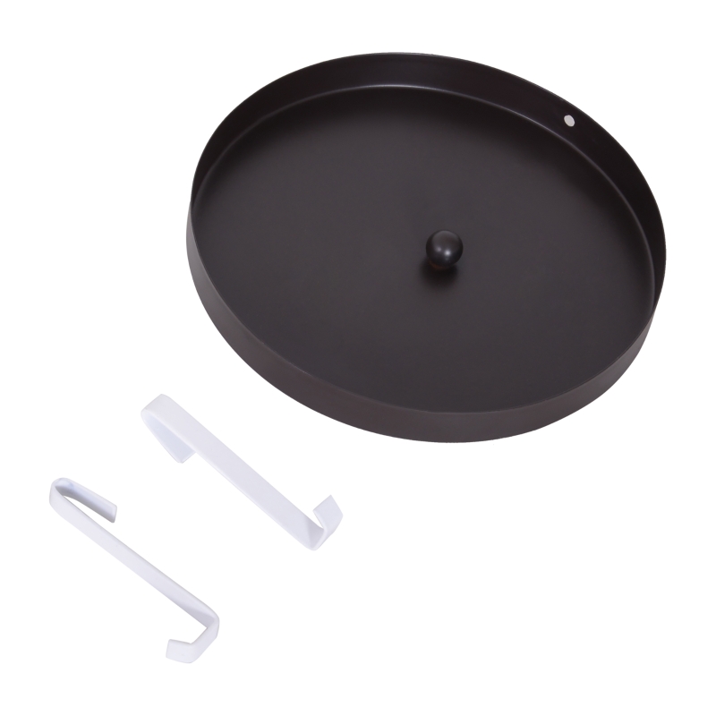 HOMCOM Portaombrelli Design Moderno con 2 Ganci e Salvagoccia, Metallo, Marrone, Φ19,5x50 cm