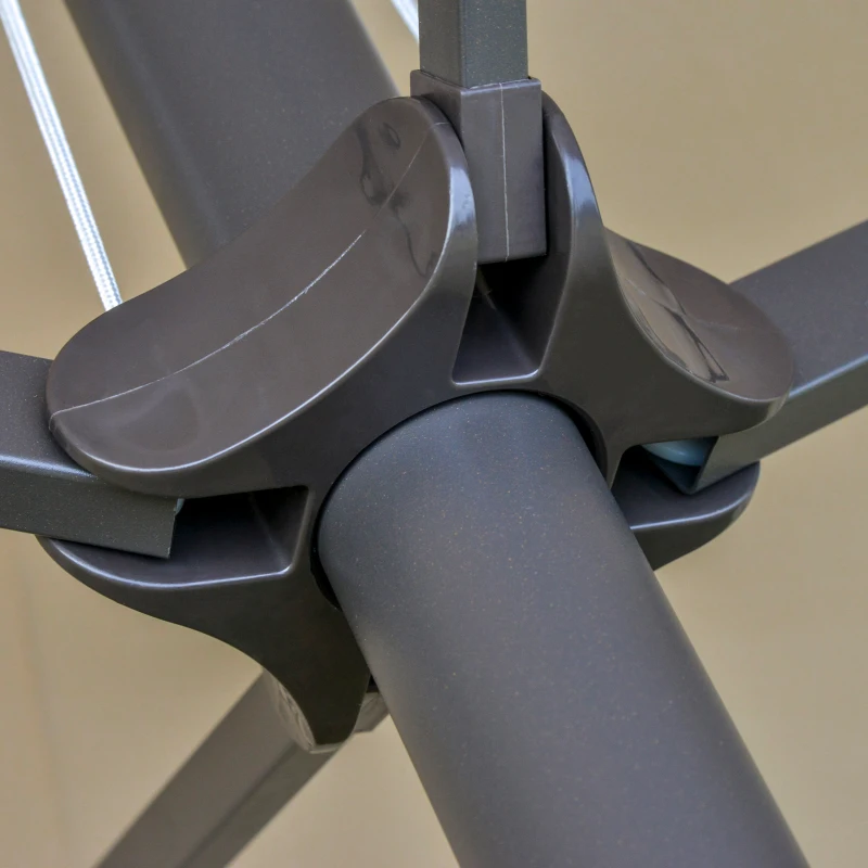 Outsunny Sombrilla Doble Parasol Grande 4,6x2,7m Sombrilla Jardín Patio con Manivela Manual Resistente al Agua y Protección Solar UV para Terraza Playa Piscina Café