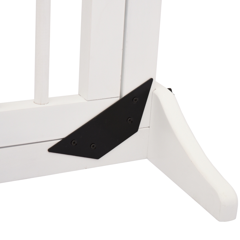PawHut Dog Gate Freestanding Pine Wood Lockable White