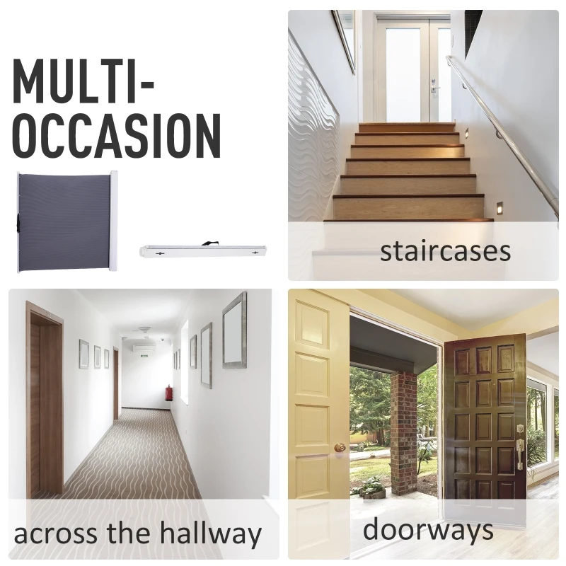 PawHut Free Standing Dog Gate, Adjustable 61 -103 (cm) Indoor Barrier, Flexible Pet Fence, Secure Separation Guard, with Support Feet, for small dog, Brown