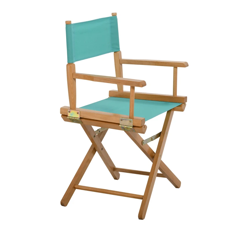 HOMCOM Beech Wooden Frame Directors Chair Foldable Oxford Fabric Seat Easy To Carry & Travel Green