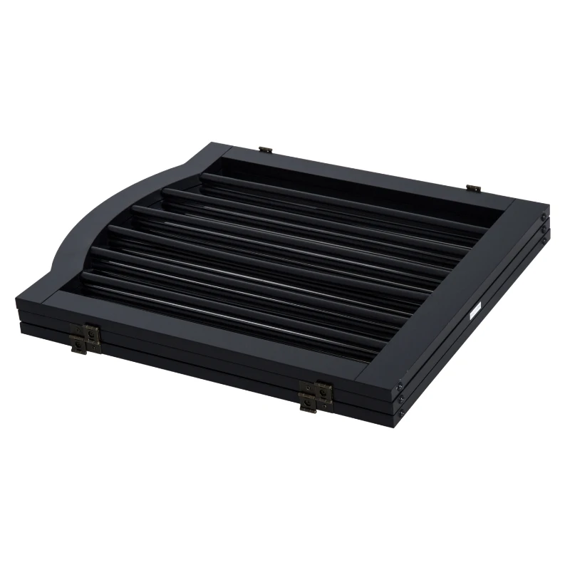 PawHut Wooden Foldable Dog Gate Panel Pet Fence Freestanding Safety Barrier for the House, Doorway, Stairs (Black)