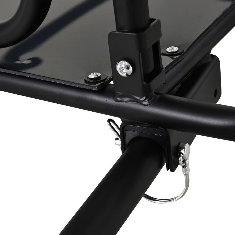 HOMCOM Fietskar Aanhangwagen voor fiets 40 kg laadvermogen Transportkar Handkar Trekhaak Staal Zwart 139 x 71,5 x 49 cm(m-7)