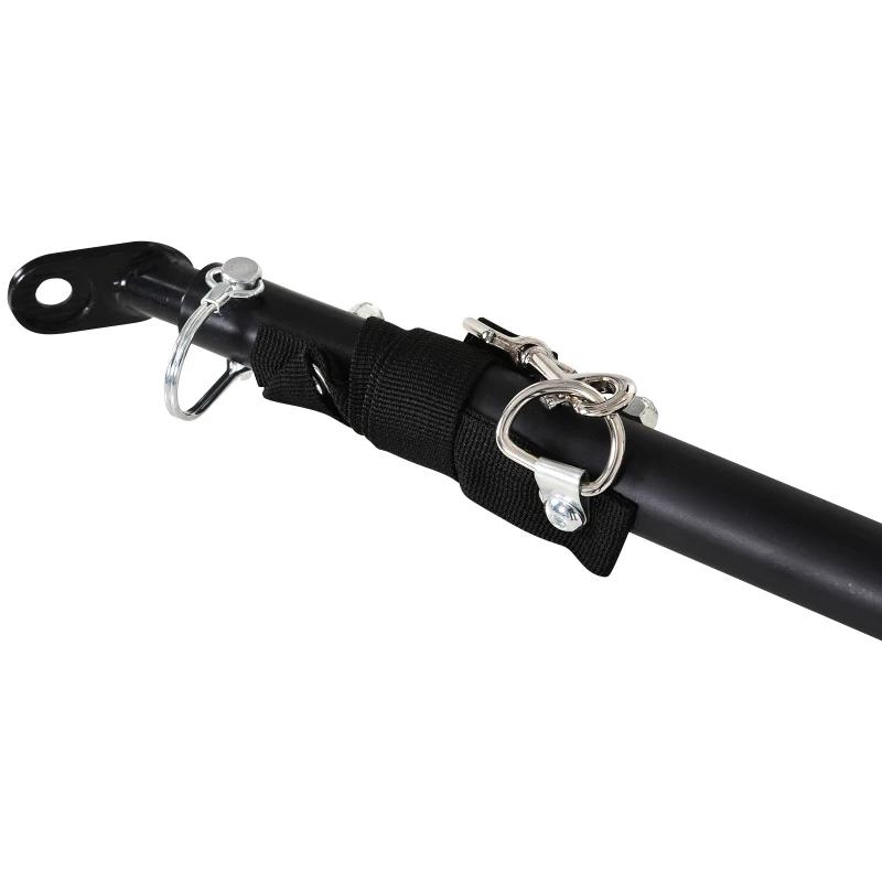 HOMCOM Fietskar Aanhangwagen voor fiets 40 kg laadvermogen Transportkar Handkar Trekhaak Staal Zwart 139 x 71,5 x 49 cm(m-9)