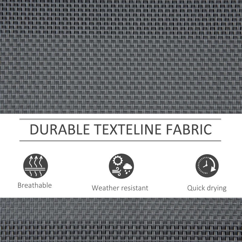 Outsunny Banca Balansoar de Gradina cu 3 Locuri din Metal si tesatura Tip Plasa Respirabila, 147x70x85 cm, Gri