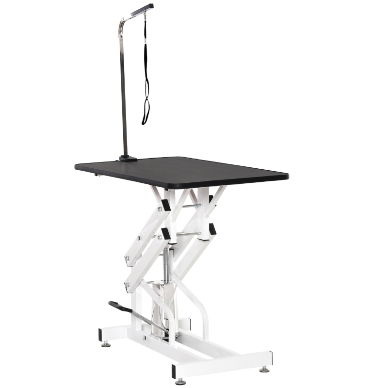 PawHut Hydraulische trimtafel tafel voor het trimmen incl. trimarm hondenverzorging, lichaamsverzorging