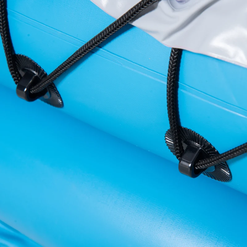 Outsunny Canoe Gonflabil 2 Locuri, Caiac cu 2 Vasle din Aluminiu, Albastru