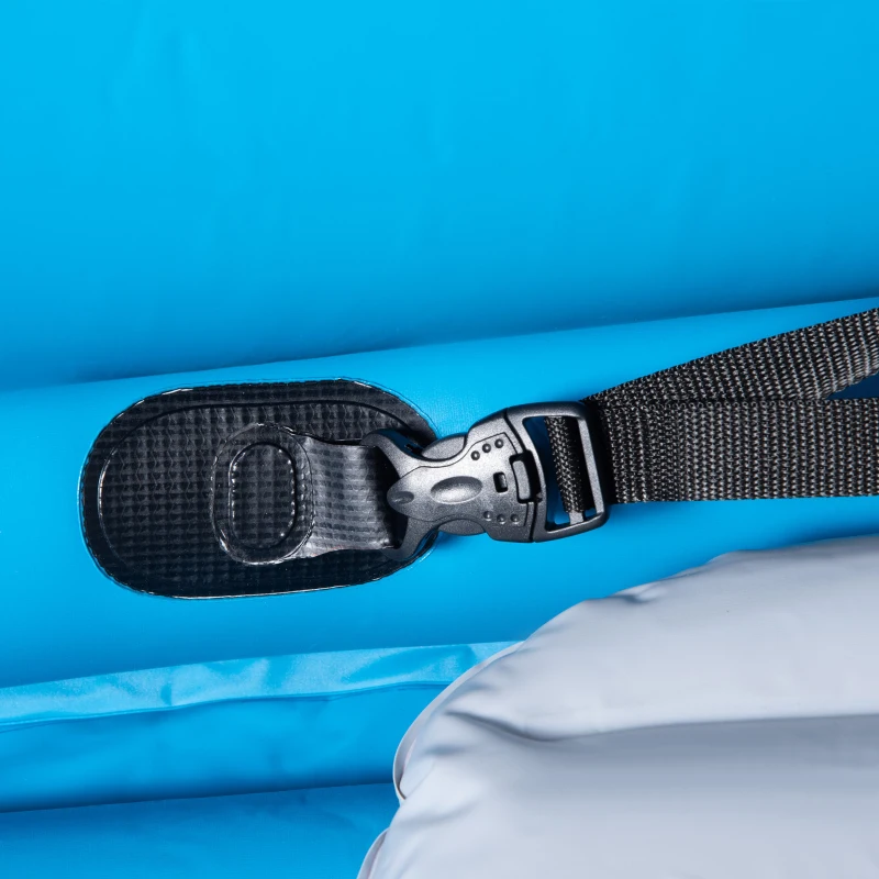 Outsunny Canoe Gonflabil 2 Locuri, Caiac cu 2 Vasle din Aluminiu, Albastru