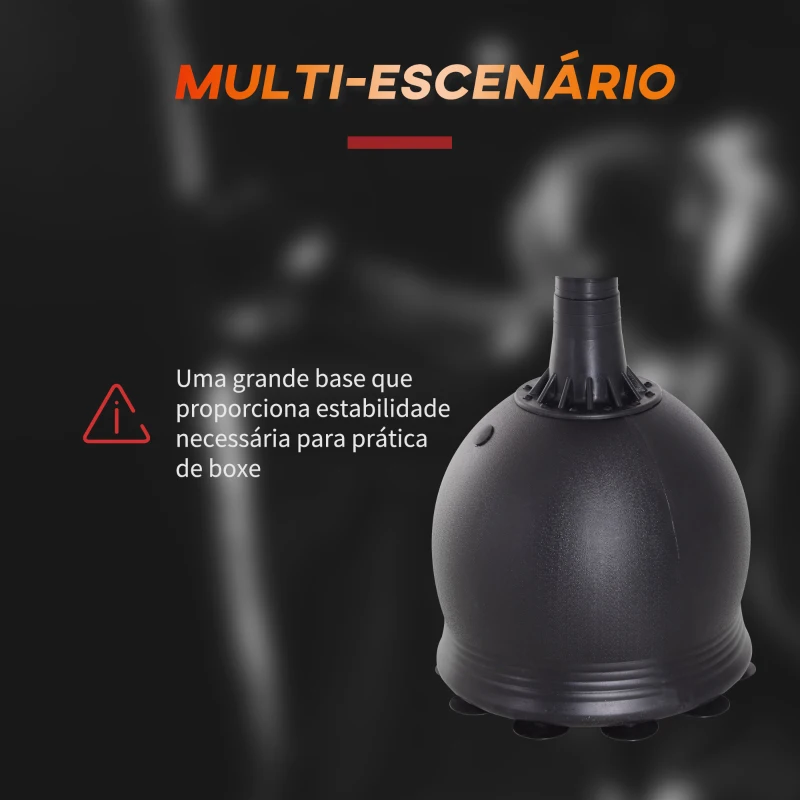 HOMCOM Saco de Boxe de Pé 165cm Sacos de Chão com Suporte para Preencher de Água ou Areia para Adultos e Crianças Preto