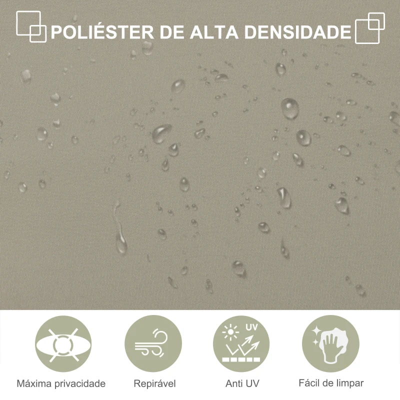 Outsunny Toldo Lateral Retrátil para Terraço Pátio ou Jardim Toldo de Privacidade para Exterior Dobrável 300x180cm Bege