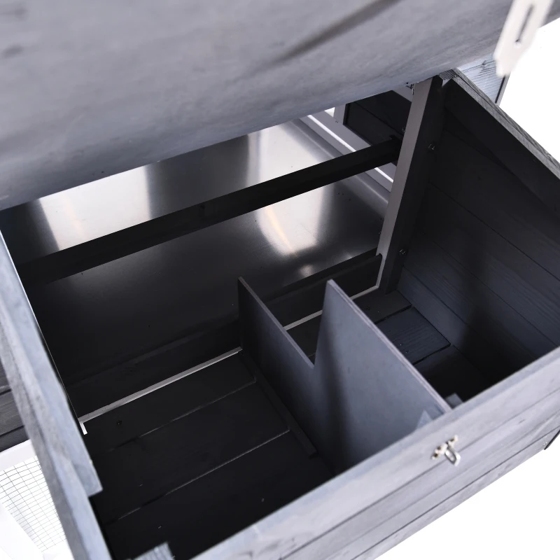 PawHut kippenhok met stok pluimveehok ren kippenren legnest massief hout