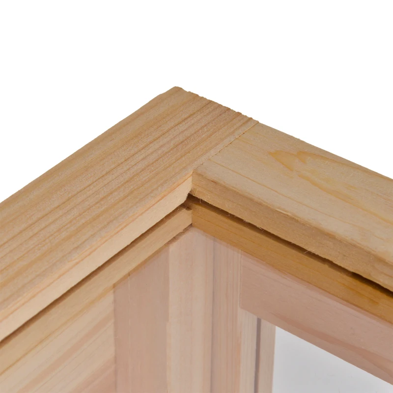 PawHut Hamsterkooi van hout kooi voor kleine huisdieren op wielen kooi muizenkooi plexiglas naturel