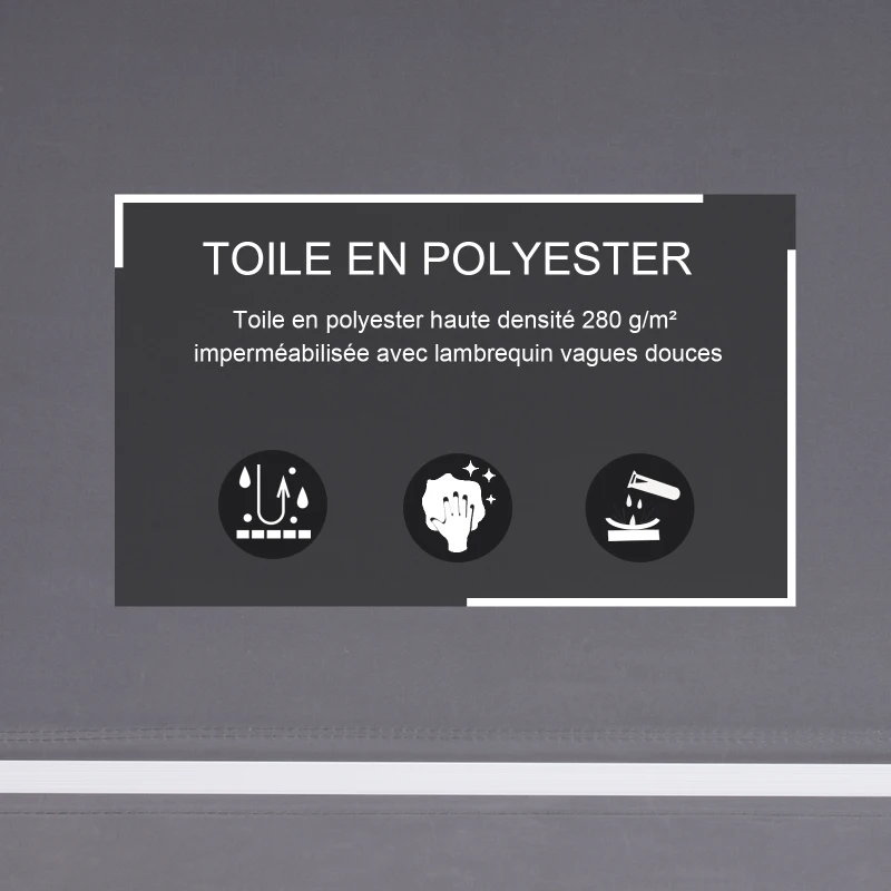 Store banne Manuel Inclinaison réglable Aluminium Polyester imperméabilisé 70L x 120l cm (Gris)