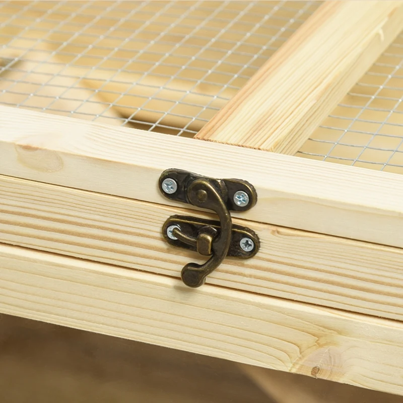 PawHut hamsterkooi knaagdierkooi 3 niveaus muizenkooi met 3 openingen 4 wielen drie verdiepingen vurenhout organisch glas naturel 110 x 60 x 80 cm