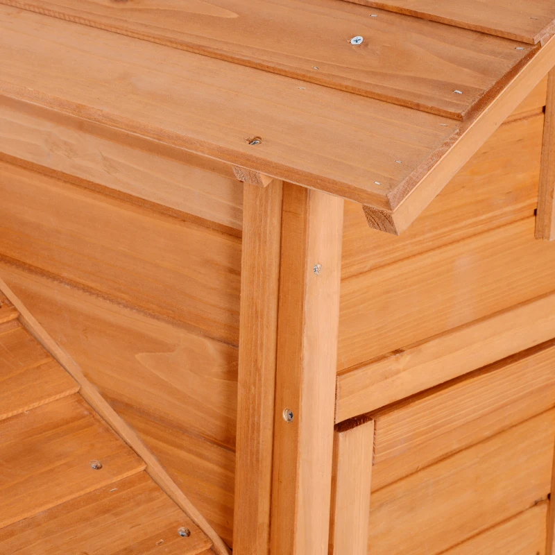 PawHut cotet pentru gaini, cu roti, lemn 213x91x122cm