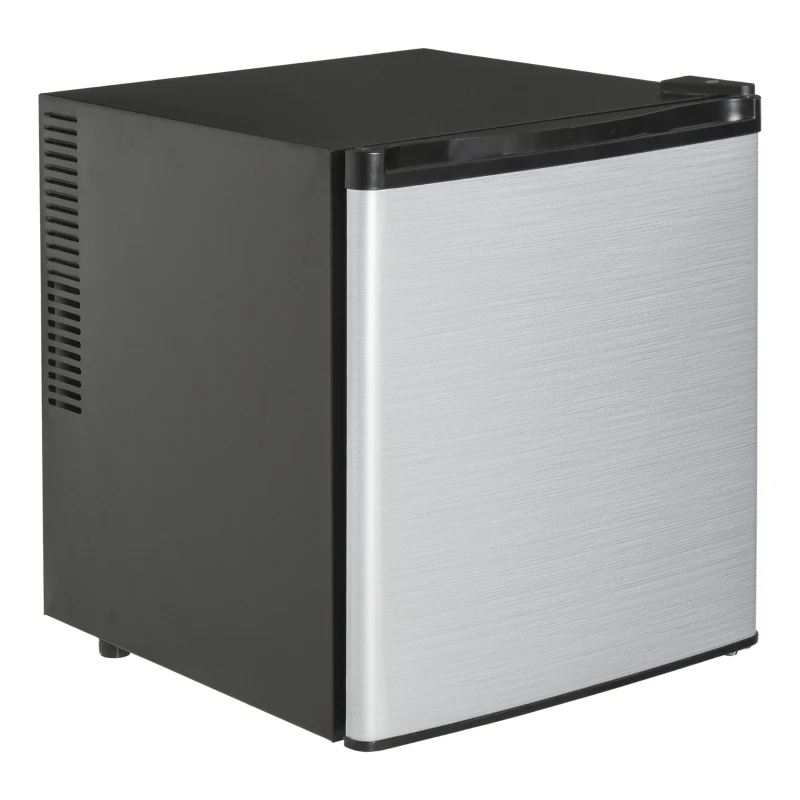 HOMCOM Freestanding Beverage Fridge and Cooler with Movable Chrome Rack Extra Storage Shelf, Hold up to 40 Cans, for Beer Soda Water Cola, Home Office, Black and Silver