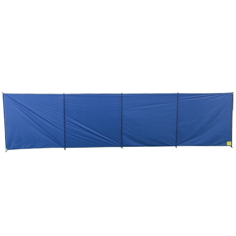 Outsunny Camping Windbreak, Foldable Portable Wind Blocker w/ Carry Bag and Steel Poles, Beach Sun Screen Shelter Privacy Wall, 450cm x 150cm