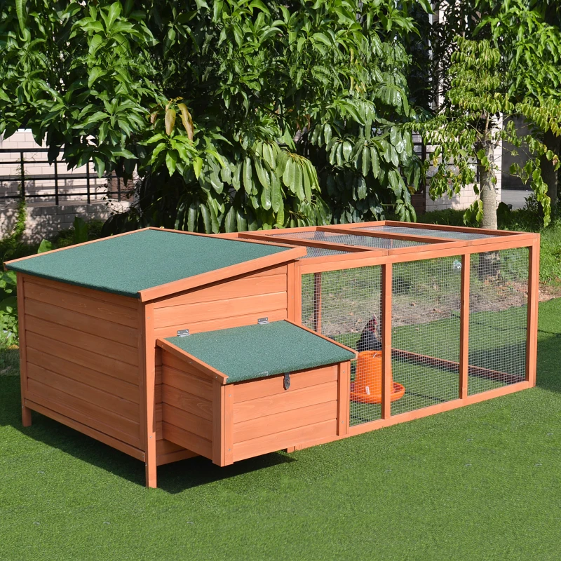 PawHut kippenhok kippenhuis pluimveehok kooi voor kleine huisdieren met legnest eierbak