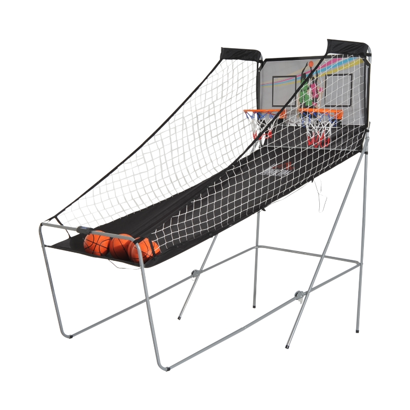 Homcom Panier de Basket Pliable en Acier Noir 113 x 76,5 x 25,5 cm