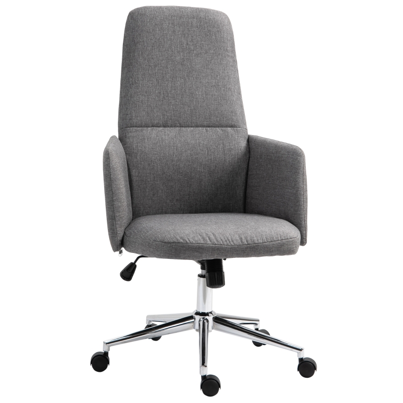 Fauteuil de bureau manager pivotant réglable métal tissu gris