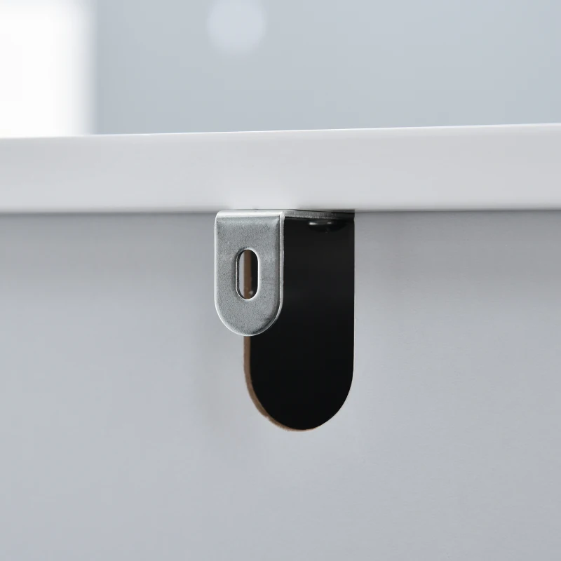 HOMCOM Kledingkast met nachtkastje 2-in-1 kast met stang schuiflade MDF hout wit