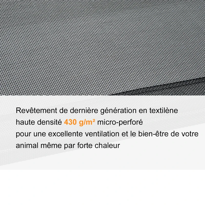 PawHut Lit pour chien chat XL grand confort sur pieds lit de camp 110L x 80l x 20H cm textilène micro-perforé noir