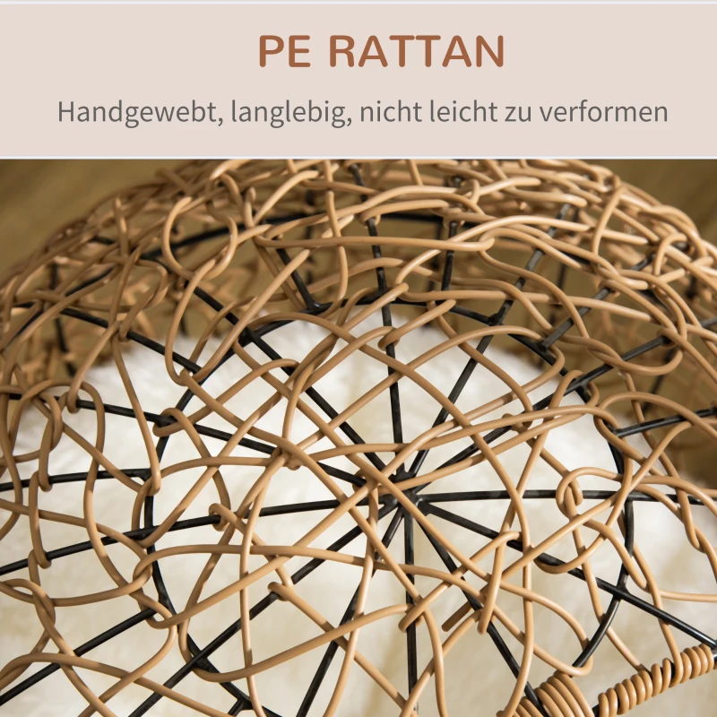 PawHut rotan kattenmand 45cm x 45cm x 57cm