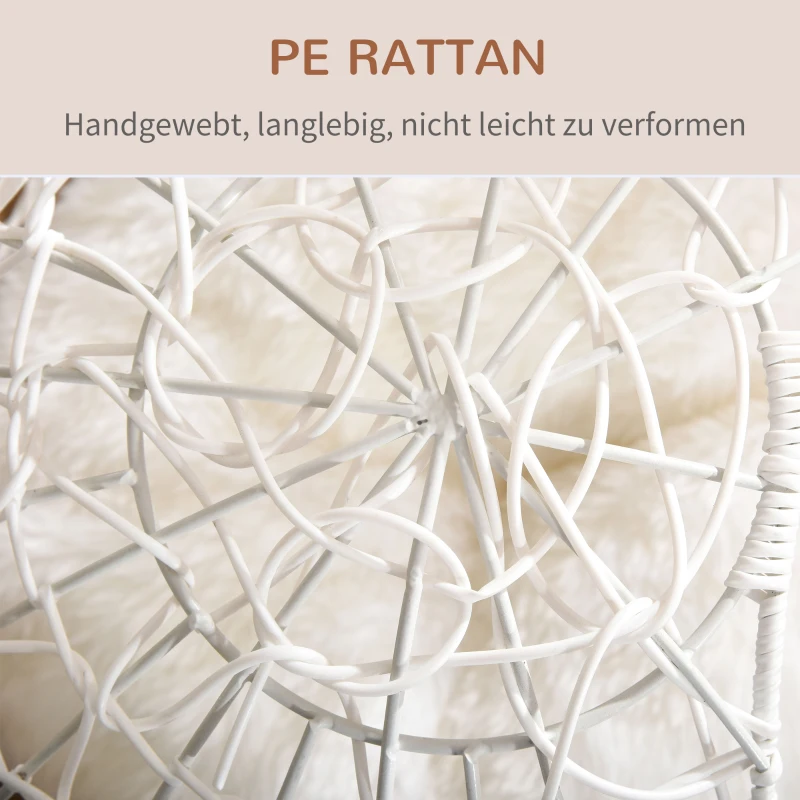 PawHut rotan kattenmand 45cm x 45cm x 57cm