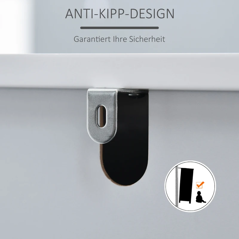 HOMCOM Kledingkast met nachtkastje 2-in-1 kast met stang schuiflade MDF hout wit