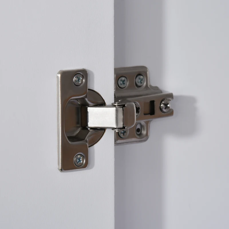 HOMCOM Kledingkast met nachtkastje 2-in-1 kast met stang schuiflade MDF hout wit