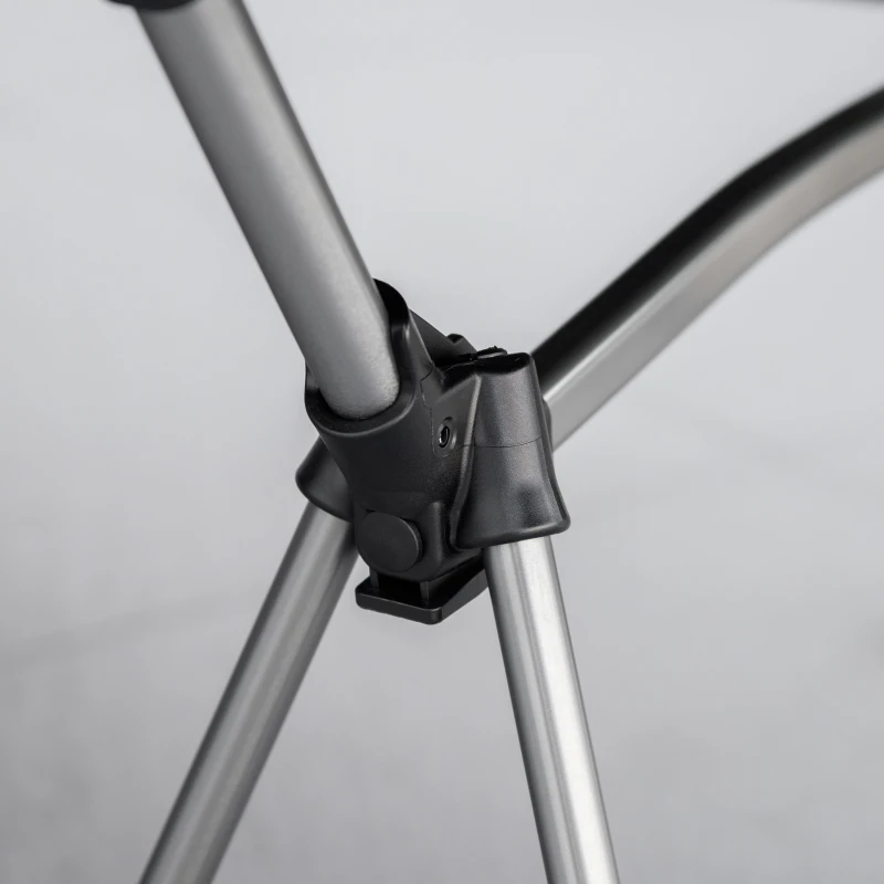 Outsunny opvouwbaar campingbed, in hoogte verstelbaar, metaal + oxford stof, zwart, 190 x 65 x 38 cm