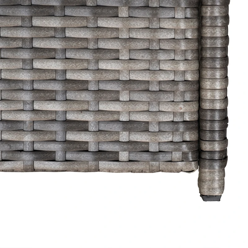 Outsunny 6-Seater Rattan Sofa Furniture Set W/ Cushions, Steel Frame-Grey