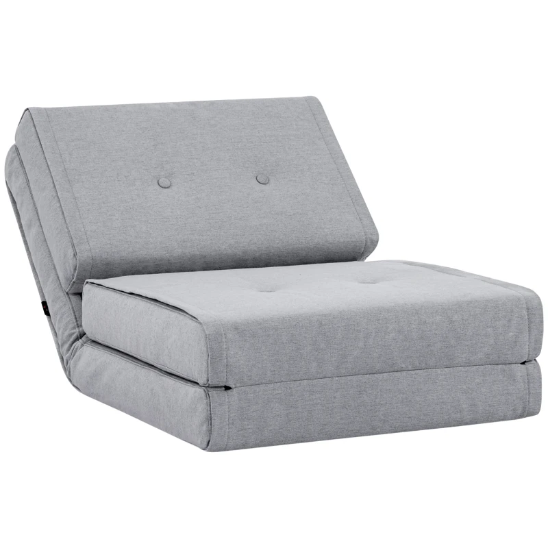 HOMCOM Bodensofa klappbar Schlafsessel Bodenstuhl 5-stuhfig verstellbar Klappsessel Schlafsofa Sofabett Einzelsofa Grau 61 x 73 x 58 cm