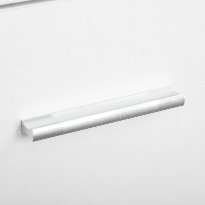 HOMCOM Modern Storage Cabinet Home Organisation Aluminium Handles 2 Cabinet 2 Drawer w/ 6 Feet White