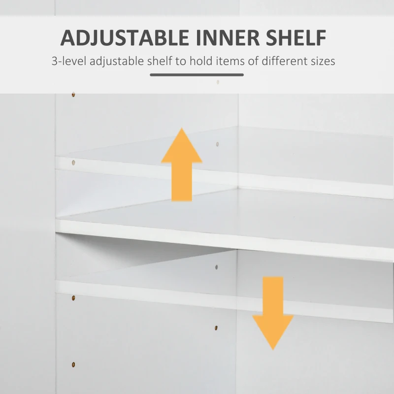 HOMCOM Modern Storage Cabinet Home Organisation Aluminium Handles 2 Cabinet 2 Drawer w/ 6 Feet White