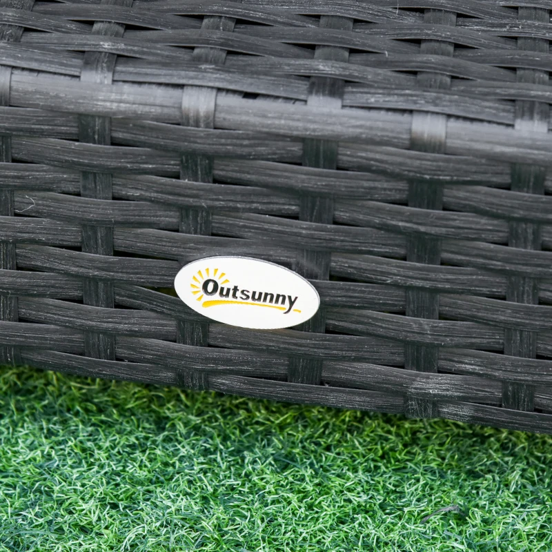 Outsunny Garden Rattan Furniture 7 PCs Sofa Set Patio Outdoor Wicker Weave Conservatory Table Chairs w/ Cushions Aluminium Frame