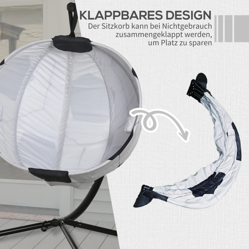 Outsunny opvouwbare hangstoel voetbal design 126 x 114 x 172 cm