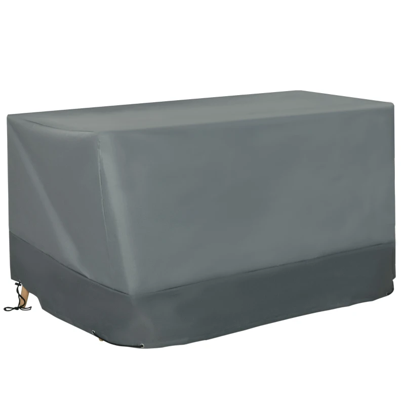 Outsunny Rectangular Patio Garden Furniture Cover Waterproof for 3 Seater Sofa Bistro Set, UV Resistant Protection 600D Oxford Fabric Rattan Lounge Clean Cover, 127 x 72 x 76cm, Grey