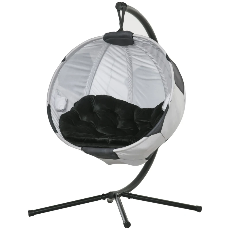 Outsunny opvouwbare hangstoel voetbal design 126 x 114 x 172 cm