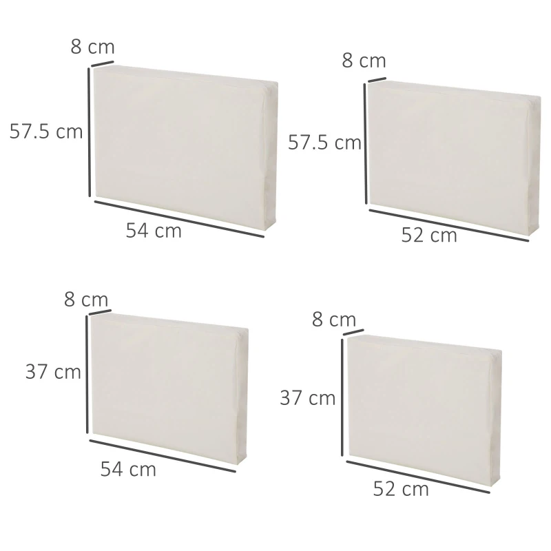 Outsunny  Replacement Cushion Cover Garden Rattan Patio Furniture Seat Cover Polyester Outdoor Cream White- No Cushion Included