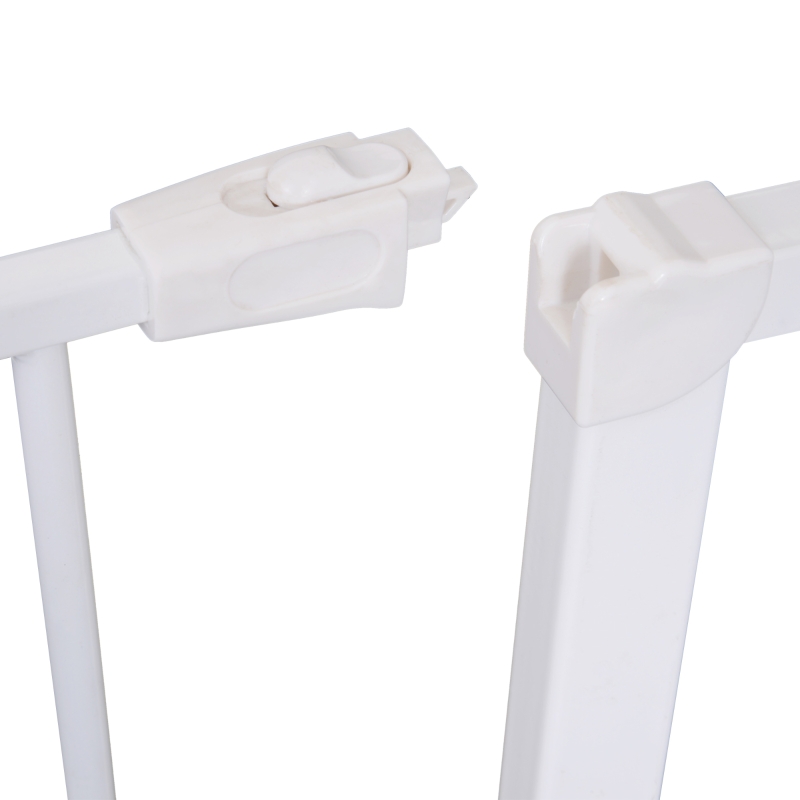 PawHut Cancellino per Cani di Sicurezza Estensibile da 76-107cm Montaggio a Pressione, Metallo e Plastica, Bianco