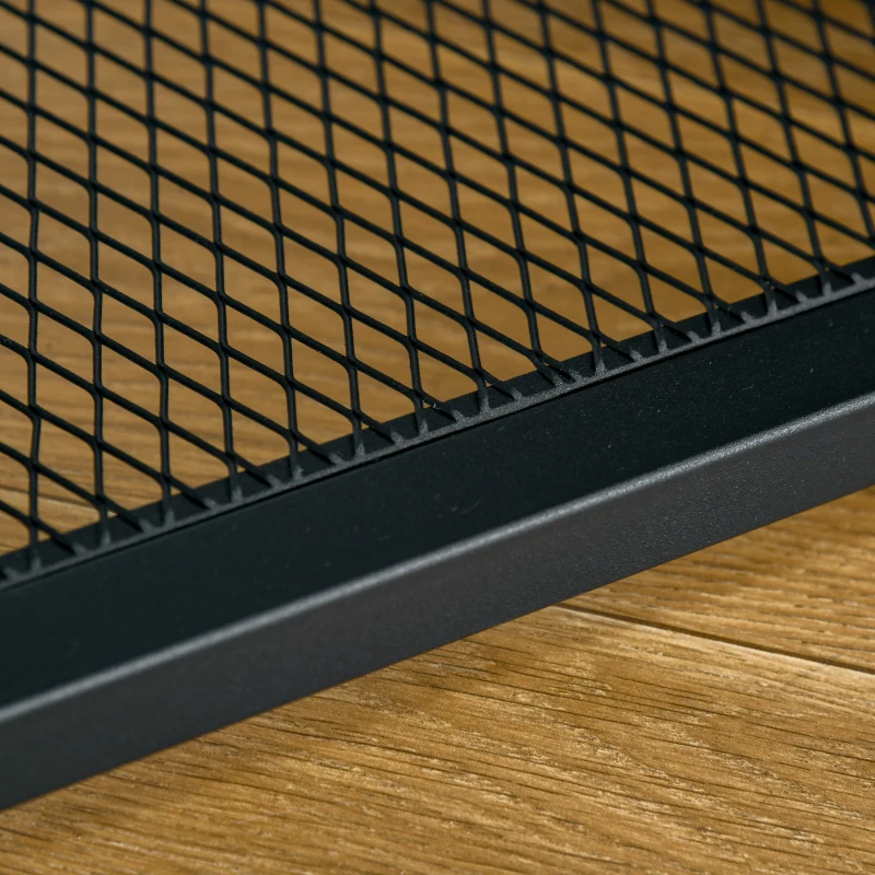 HOMCOM Tavolo Consolle in Stile Industriale, Struttura in Metallo, Legno e Vetro, 108x28x85cm, Marrone