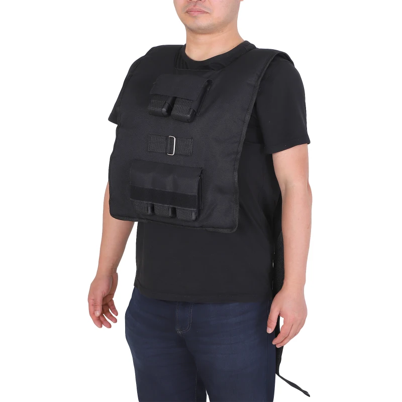 HOMCOM Gilet Fitness da Allenamento da 30 kg regolabile, in Tessuto Oxford e Acciaio, 36x52 cm, Nero