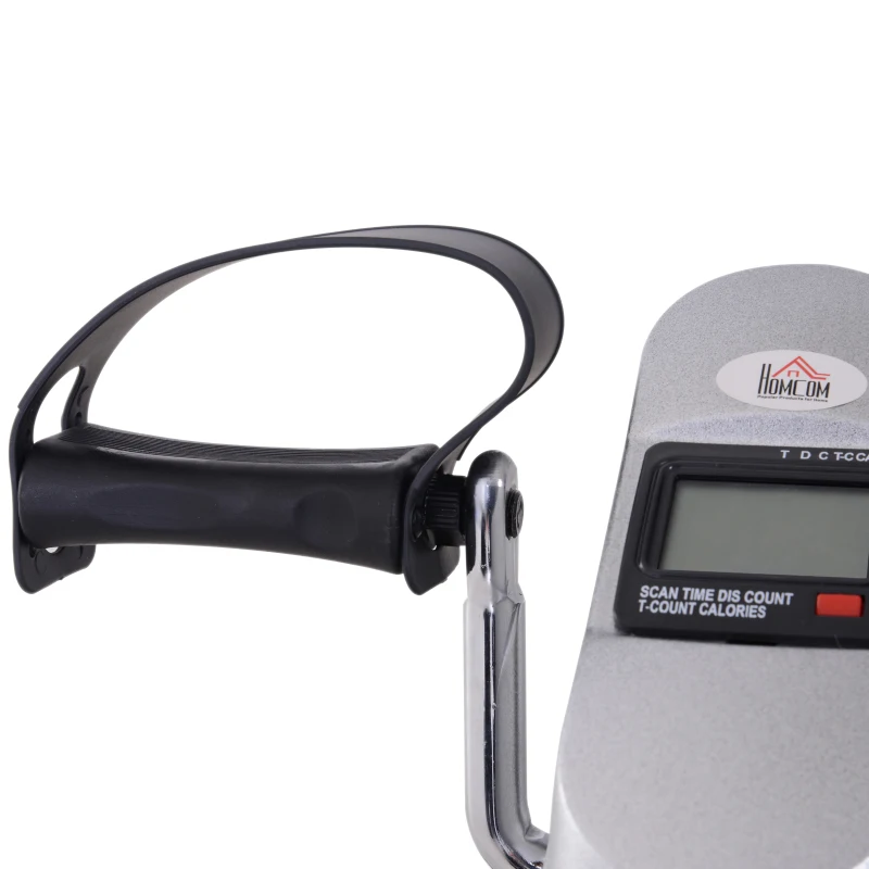 HOMCOM Mini Cyclette per Allenamento Braccia e Gambe con Display LCD, in PP e Ghisa, 35x40x31 cm, Argento