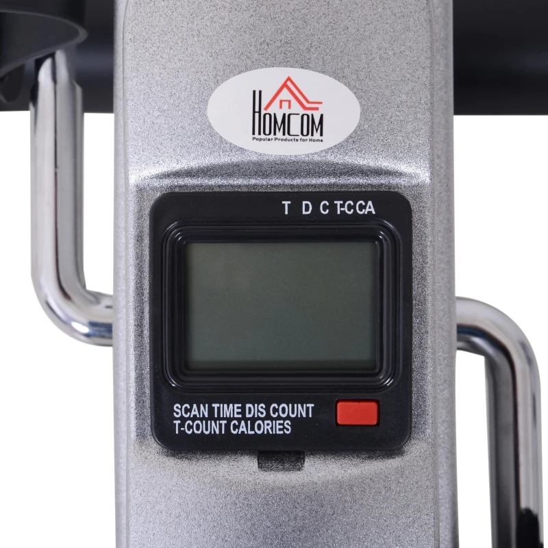 HOMCOM Mini Cyclette per Allenamento Braccia e Gambe con Display LCD, in PP e Ghisa, 35x40x31 cm, Argento