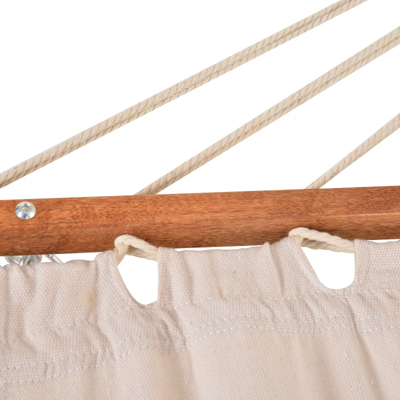 HOMCOM Hamac de Jardin avec Support en Bois hamac sur Pied 1 Personne 3,92L x 1,2l x 1,1H m Coloris crème Marron