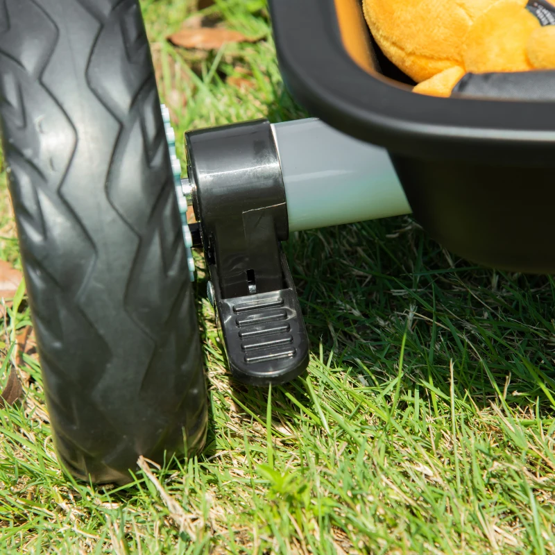 HOMCOM Triciclo para Bebé 2 em 1 Triciclo Evolutivo para Crianças de 1-5 Anos com Capô Dobrável Guiador Telescópico Grade de Proteção Removível e Apoio para os Pés 100x48x106cm Turquesa